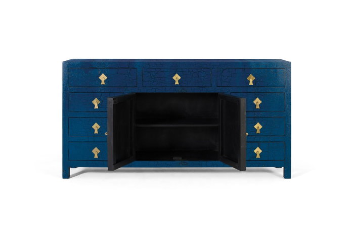 GINER Y COLOMER Buffet avec multiples portes et tiroirs bleu